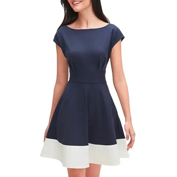 kate spade | Dresses | Kate Spade Colorblock Ponte Fiorella Fit And Flare  Dress | Poshmark